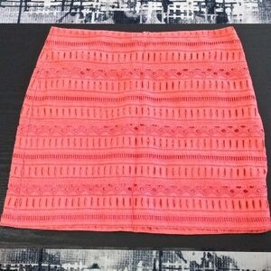 GAP Coral Eyelet Lace Mini Skirt